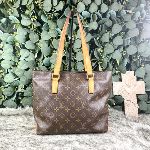VTG Louis Vuitton Cabas Piano Monogram Hand Tote Bag Coated Canvas, Vachetta - Picture 1 of 17